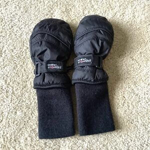 Snow Stoppers Kids Black Mitten Gloves Small Winter Waterproof